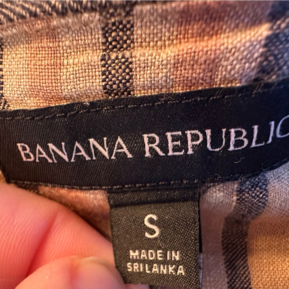 Banana Republic Mia Square-Neck Linen Tank | Small | Neutral Stripe | 100% Linen - Picture 8 of 8